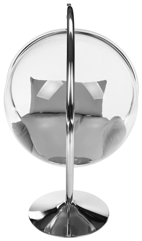 Scaun suspendat cu suport, transparent/ argintiu/ gri, BUBBLE TIP 3