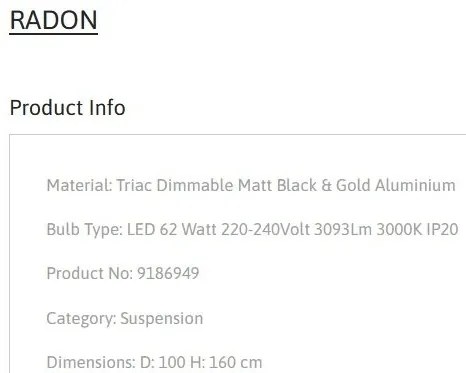Lustra LED suspendata design modern RADON