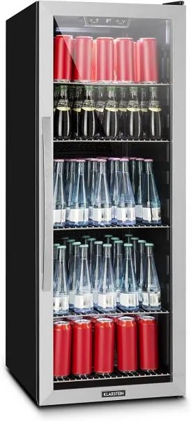 Klarstein BEERSAFE 5XL, frigider, pentru băuturi, 201 l, 0-10 ° C, sticlă, A +, oțel inoxidabil