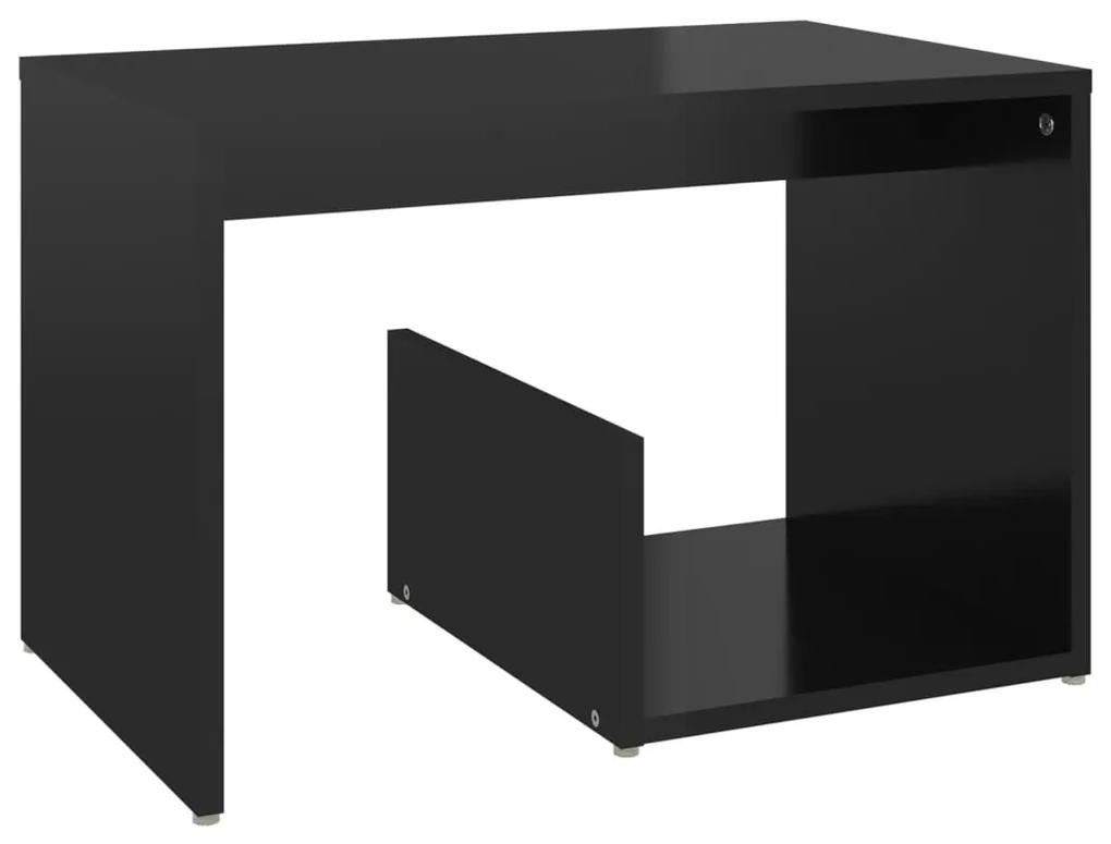 Masa laterala, negru extralucios, 59x36x38 cm, PAL 1, negru foarte lucios