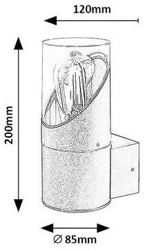 Aplică de perete din metal Rabalux 7236 Novigrad pentru exterior