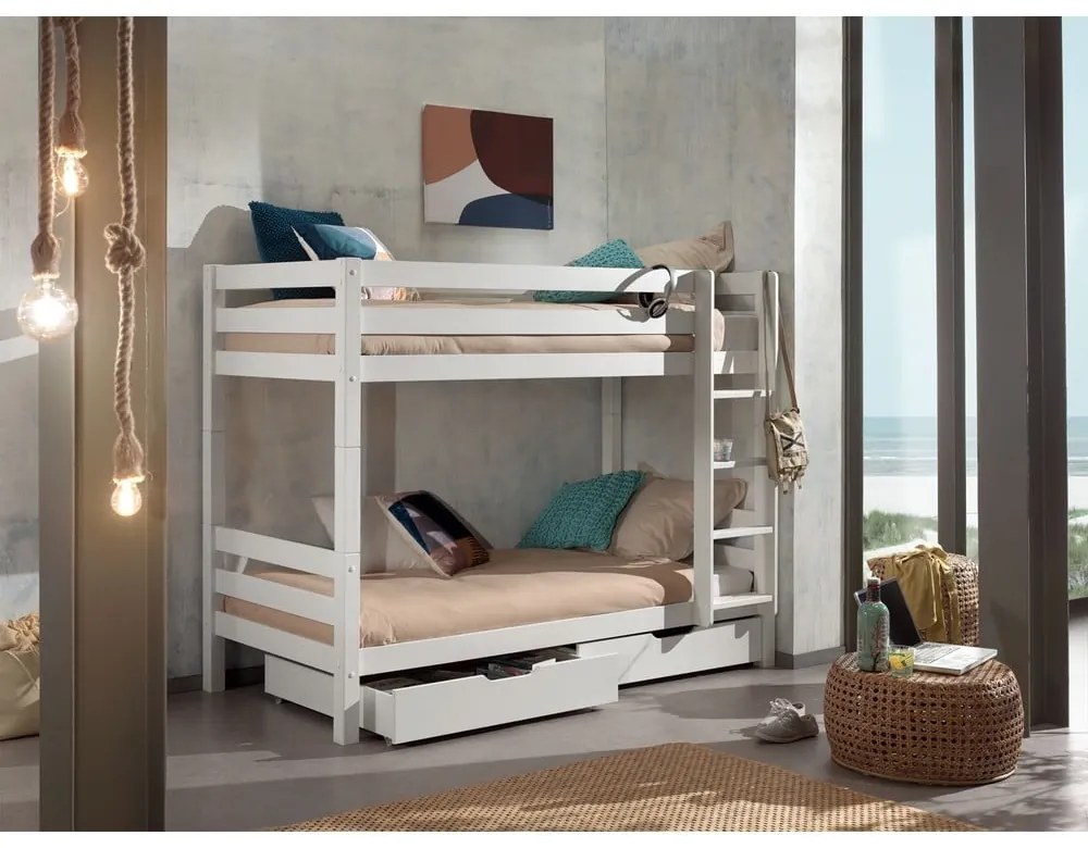 Sertare pentru sub pat de copii albe 2 buc. Pino – Vipack