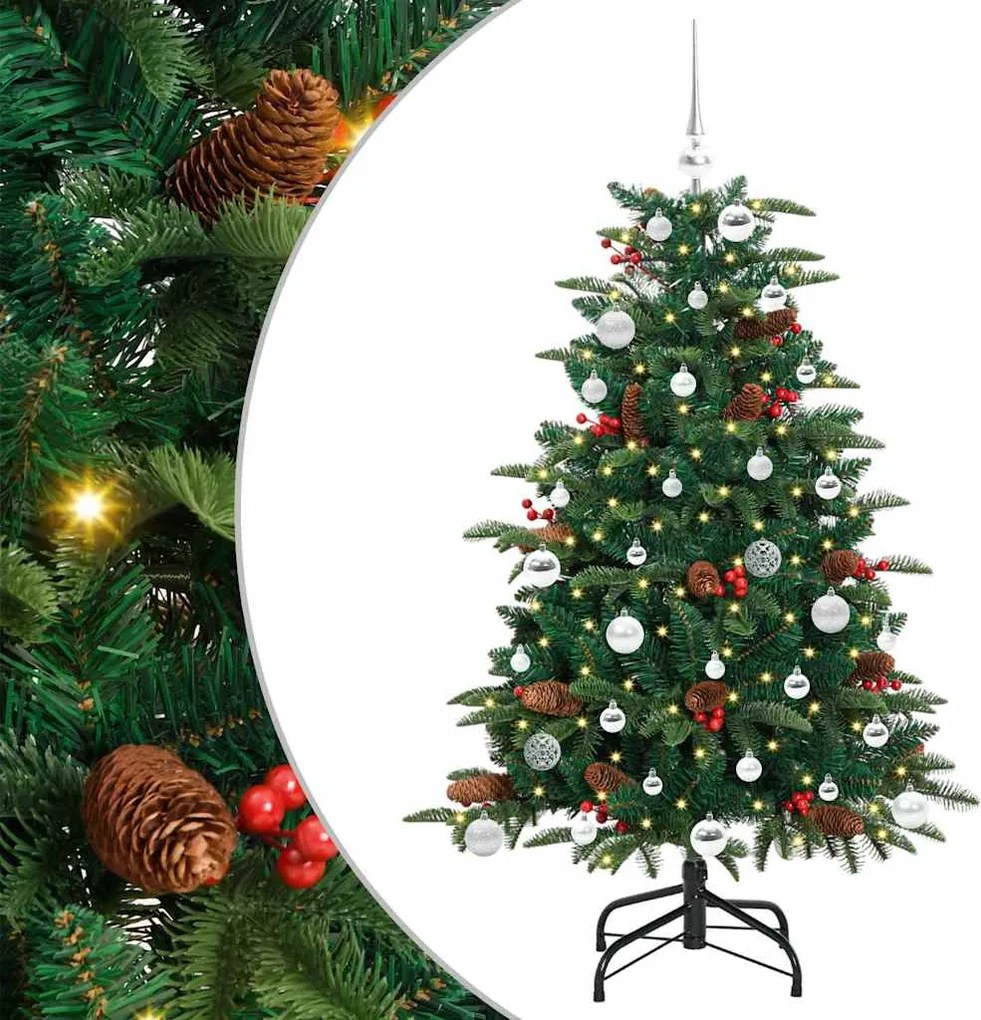 vidaXL Brad de Crăciun artificial Verde 150 cm PVC și metal și plastic