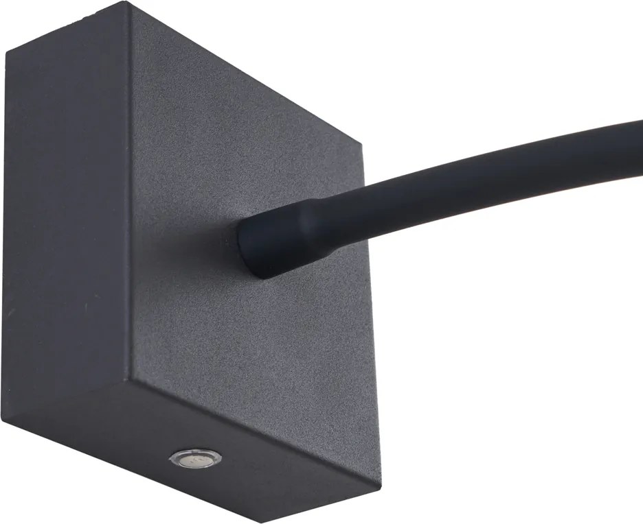 Lampă de perete modernă neagră cu LED, reîncărcabilă și cu dimmer - Harper