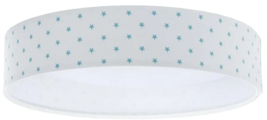 LED Plafonieră GALAXY KIDS 24W 230V alb/turcoaz cu steluțe
