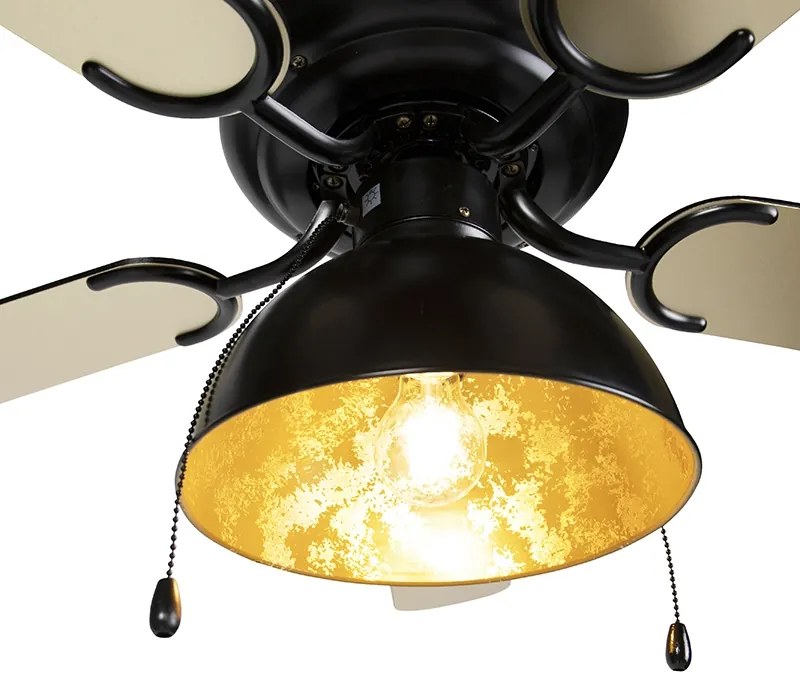 Ventilator de tavan negru cu bej 130cm cu șnur - Mistral Magna