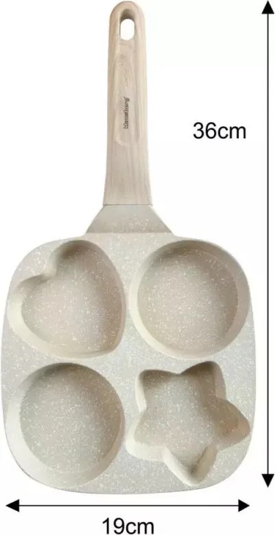 La mâna a doua: Tigaie cu 4 sectiuni Klausberg KB 7809, 19cm, Acoperire din marmura, Diverse forme, Inductie, Bej