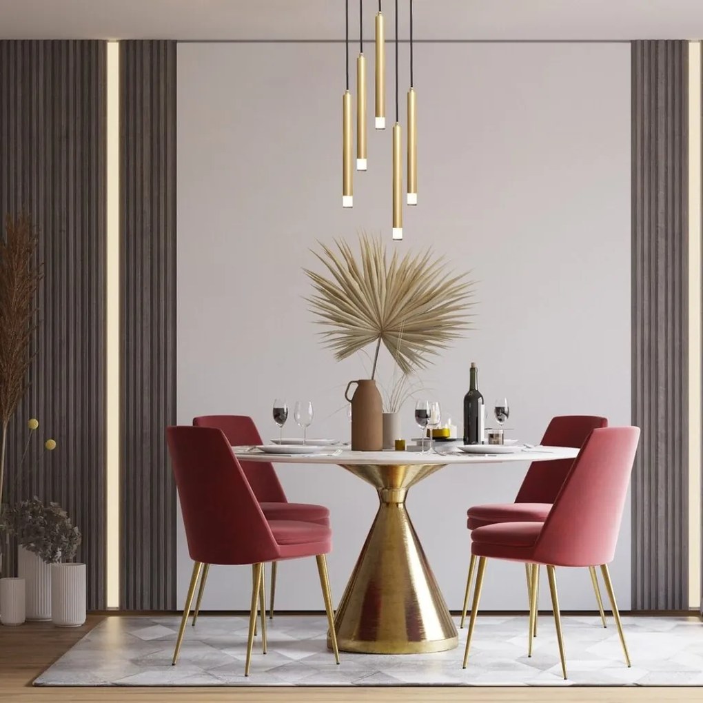 Lustra suspendata stil minimalist Ramira 5L auriu