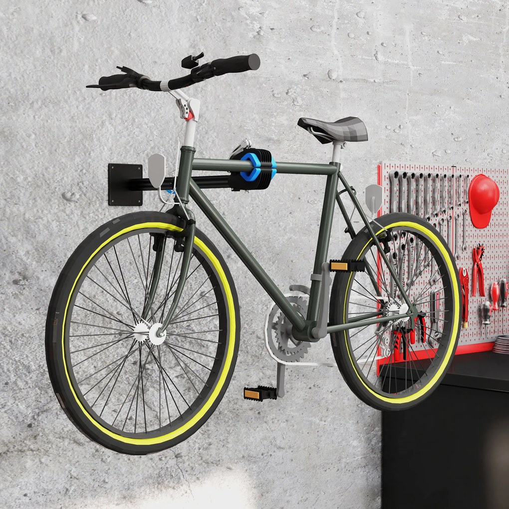 HOMCOM Suport de reparații bicicletă reglabil pe înălțime, clemă rotativă 360°, capacitate max. 25 kg, 41-60x13x13 cm, negru | Aosom Romania