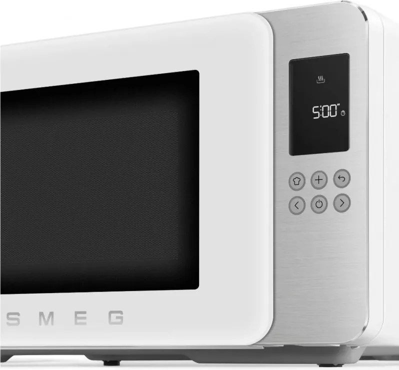 Cuptor cu microunde cu gratar 4in1 SMEG Collezione MOC01WHMEU, 1900 W, 29 l, 18 programe, Inchidere lina, Semnal sonor, Ecran LCD, Alb mat