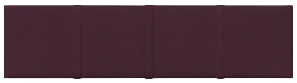 Panouri de perete, 12 buc., violet, 60x15 cm, textil, 1,08 m   12, Violet, 60 x 15 cm