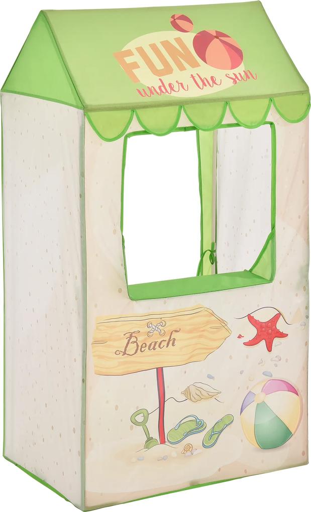 [casa.pro]® Cort pentru copii motiv Casuta plaja -120 x 65 x 45 cm -  poliester/plastic