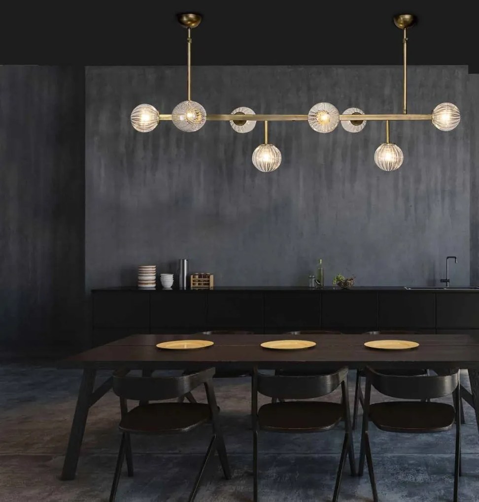 Lustra 8L design modern Datiu bronz