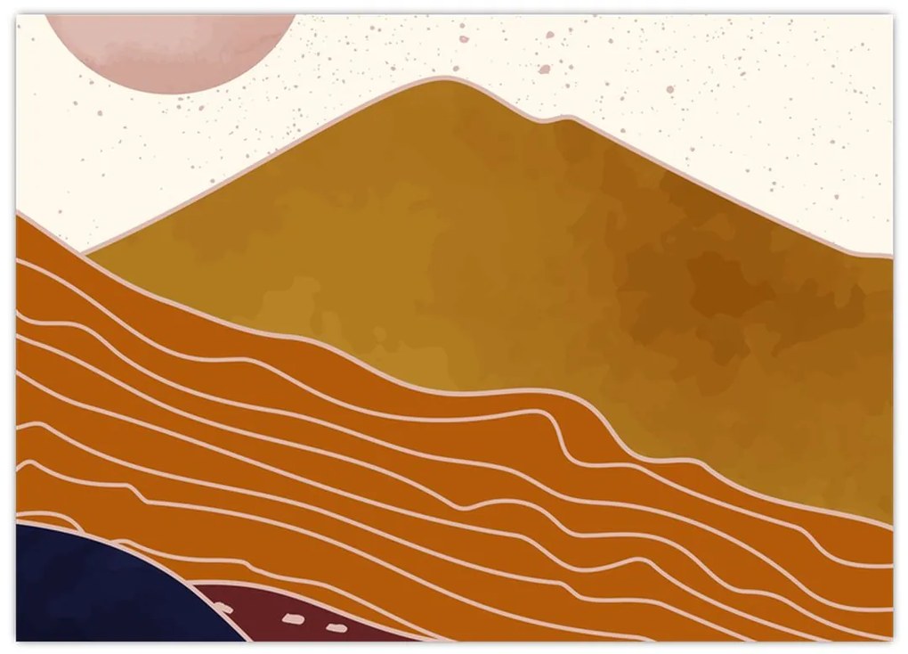 Tablou pe sticlă - Apus de soare (70x50 cm)