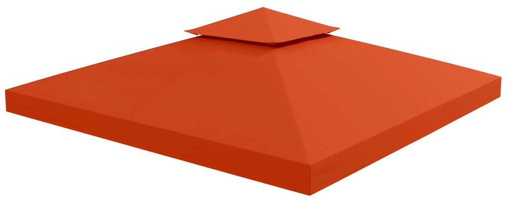 Outsunny Capac de Foișor, Acoperiș pentru Foișor cu 8 Găuri de Drenaj și Curele Velcro, 3x3 m, Roșu Ruginiu | Aosom Romania