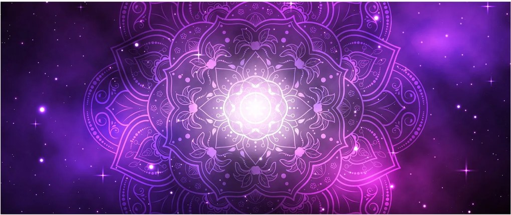 Tablou abstracției violete (120x50 cm)