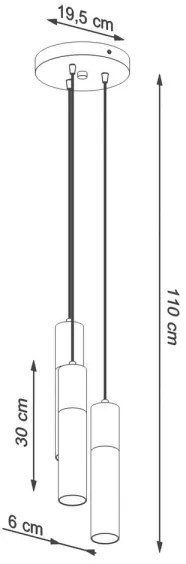 Lustră pe cablu BORGIO 3xGU10/40W/230V neagră beton/metal Sollux SL.1081