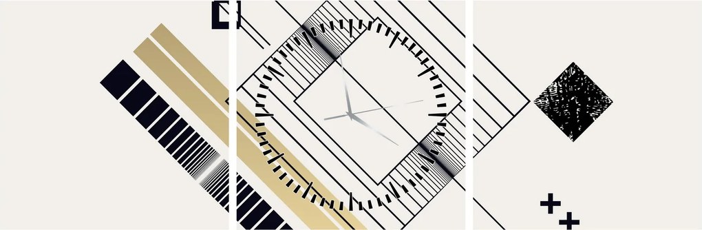 Tablou - Forme geometrice N⁰6 (cu ceas) (90x30 cm)