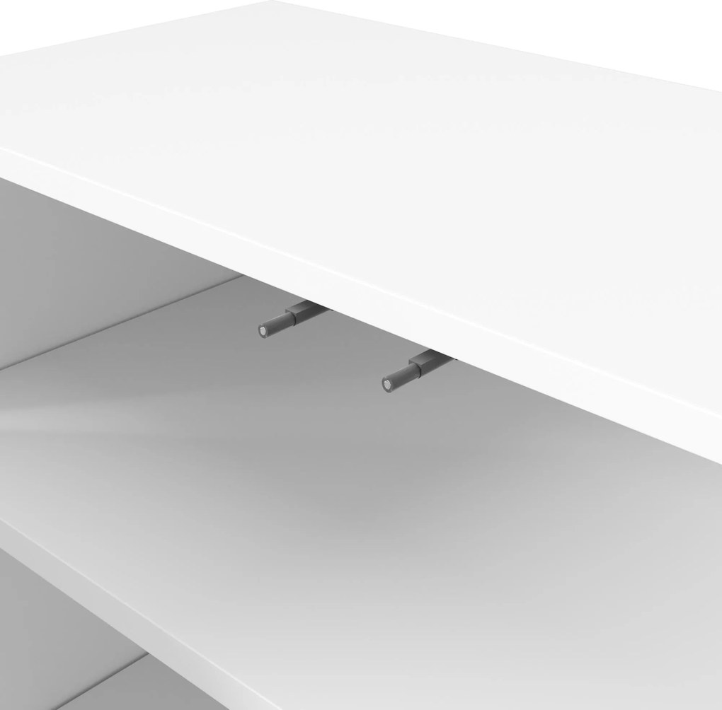 Comodă cu uși ondulate, spațiu de depozitare pentru living, hol &amp; sufragerie, 120x35x80 cm, Alb