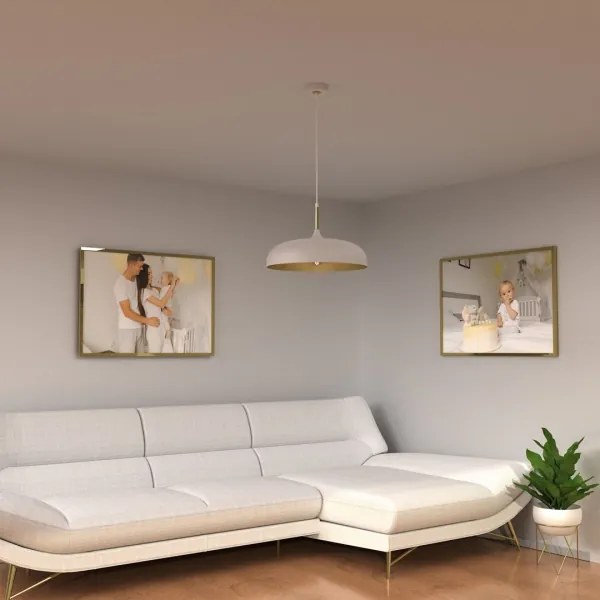 Lustră pe cablu LINCOLN 1xE27/60W/230V d. 45 cm albă