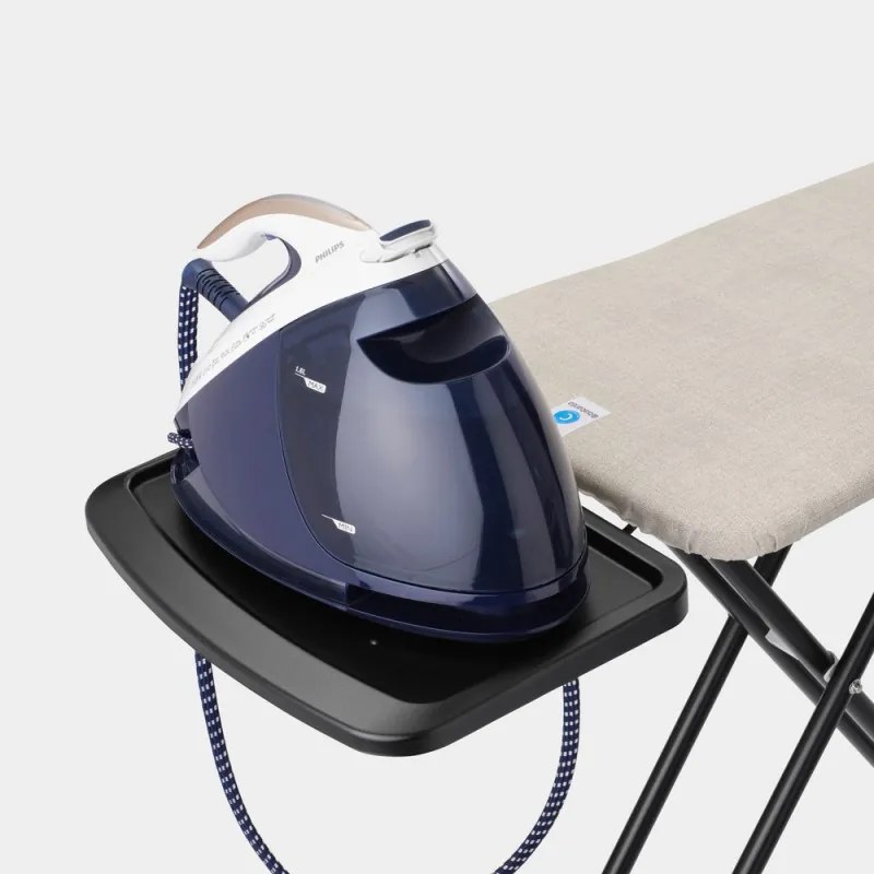 Masa de calcat Brabantia C 1008896, 124x45 cm, 7 pozitii de reglare, Suport generator de abur, Gri deschis