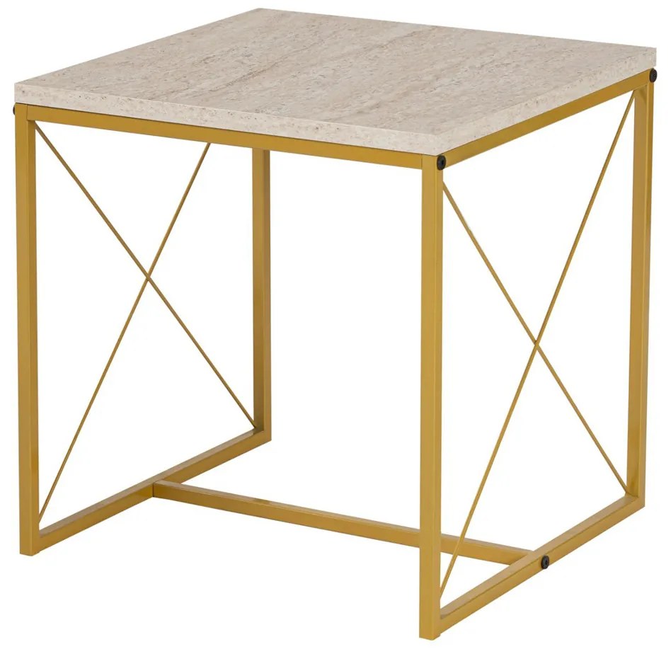 Masă de cafea Defne Gold Travertine