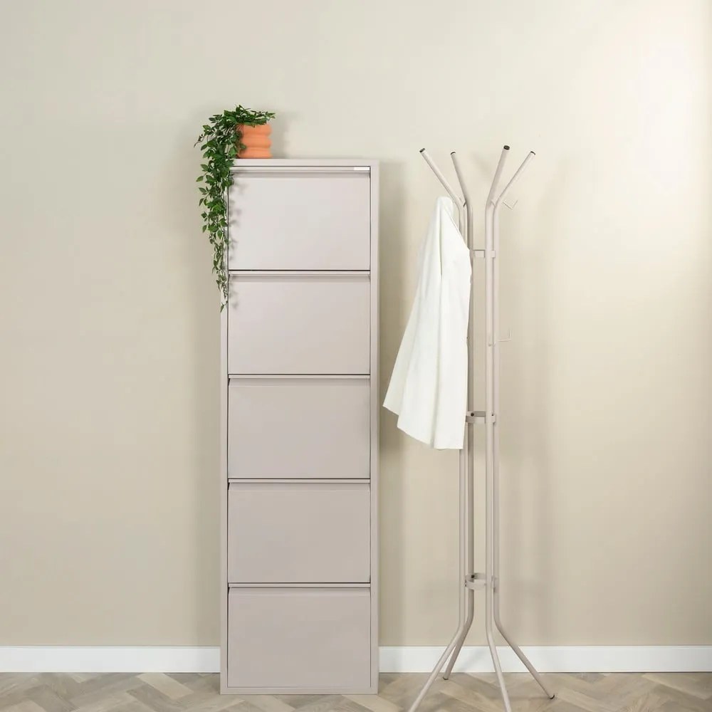 Pantofar taupe cu deschidere înclinată din metal 50x169x15 cm Billy – Spinder Design