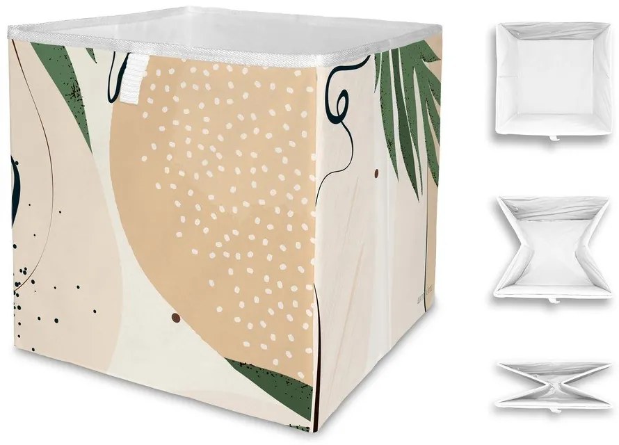 Cutie depozitare din microfibră Butter Kings Abstract Dark, 32 l, bej