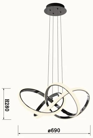 Lustră LED dimabilă pe cablu Wofi 6134-105L INDIGO LED/50W/230V