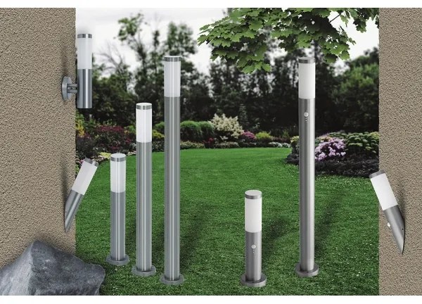 Lampă de exterior cu senzor INOX TORCH 1xE27/25W IP44 Rabalux 8267