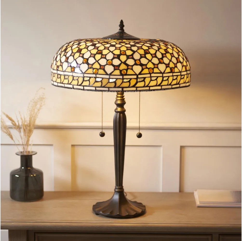 Endon 112178 - Lampă de masă Tiffany MILLE FEUX 2xE14/40W/230V diametru 45 cm