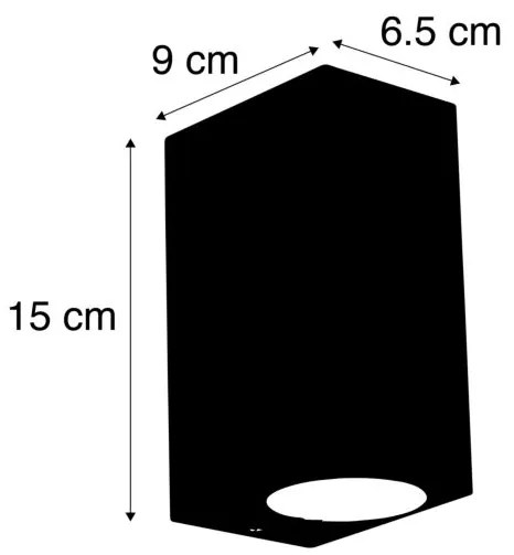 Set de 4 aplice gri închis cu 2 lumini IP44 - Baleno