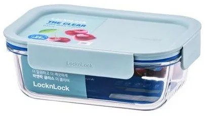 LOCKnLOCK Borcan dreptunghiular din sticlă CLEAR,630 ml , mentă, 630 ml