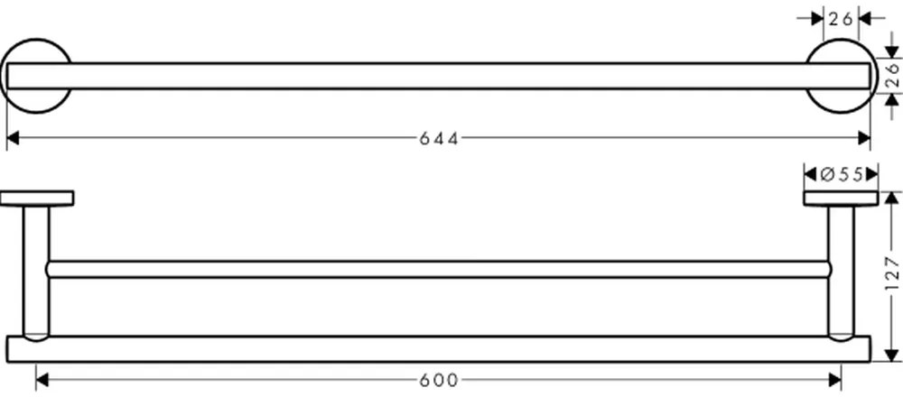 Suport prosop baie dublu crom Hansgrohe Logis Universal 41712000