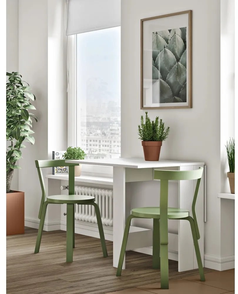 Masă de dining extensibilă cu blat alb 76x28 cm Papillon – TemaHome