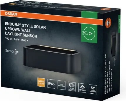 Osram - Aplica solară de perete ENDURA STYLE LED/7,6W/4,2V 2000 mAh IP65 antracit