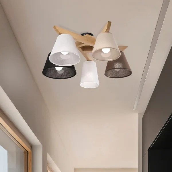 Lustră aplicată Brilagi ANTHONY 5xE14/40W/230V stejar