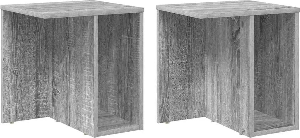 vidaXL Masă laterală 2 pcs Gri Sonoma 37 x 32 x 40 cm Lemn compozit