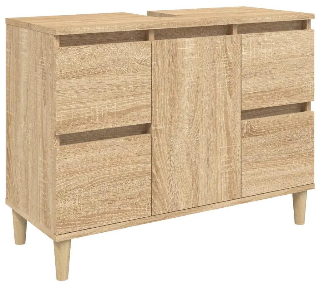 821271 vidaXL Dulap de chiuvetă, stejar sonoma, 80x33x60 cm, lemn prelucrat