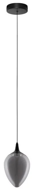 Pendul LED modern, Metal, Sticla, Fumuriu, Nali