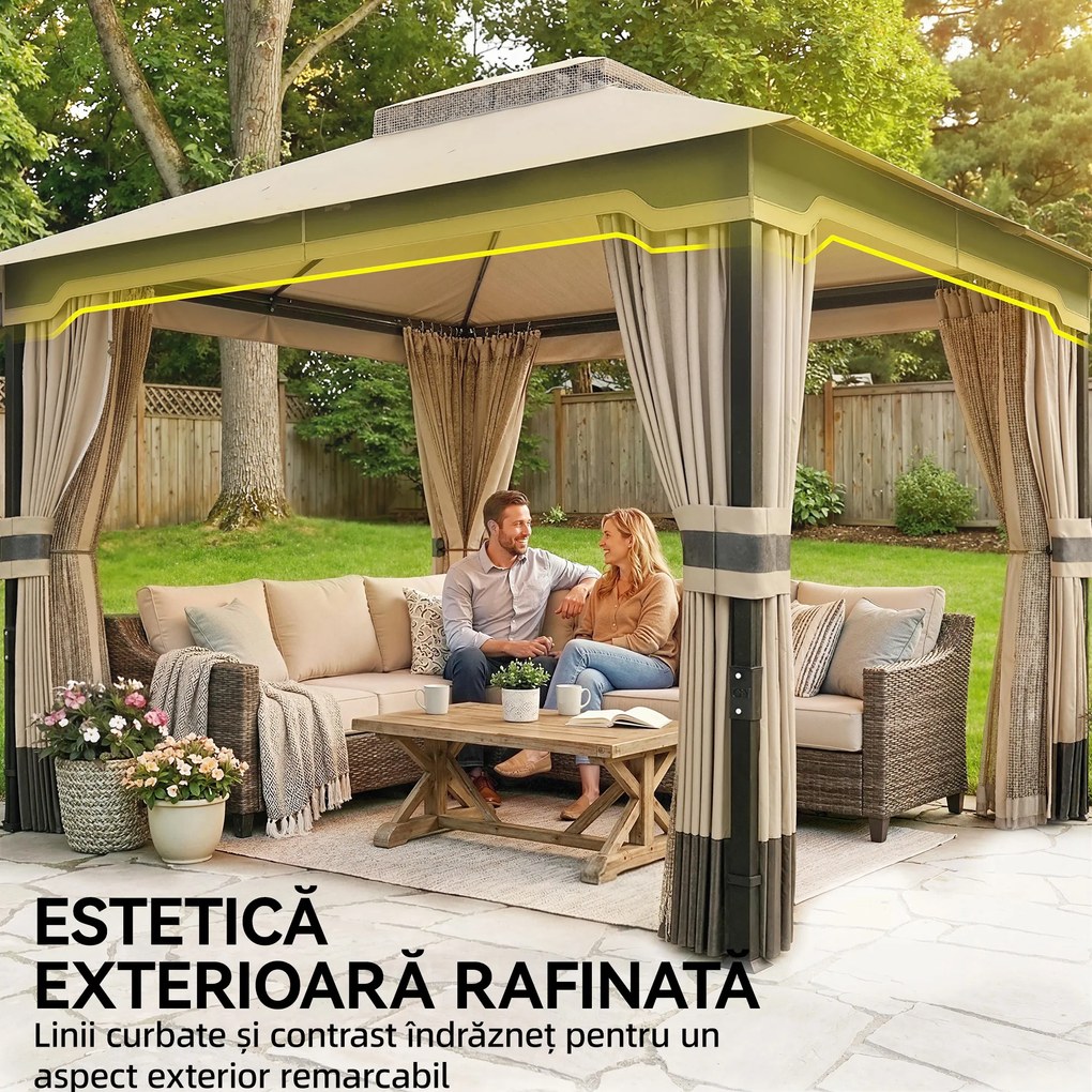 Outsunny pavilion metalic | Aosom Romania