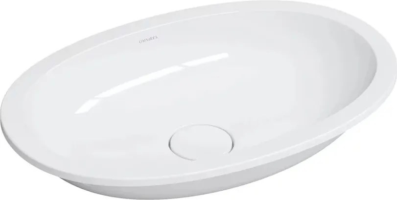 Lavoar sub blat Omnires Shell M+ compozit alb lucios 54x34 cm