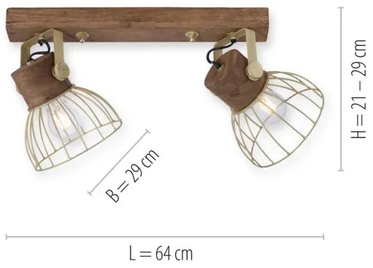 Spot ALAMI 2xE27/25W/230V Leuchten Direkt 11487-60
