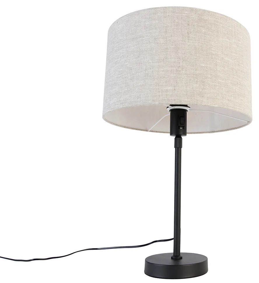 Lampă de masă neagră reglabilă cu abajur gri deschis 35 cm - Parte