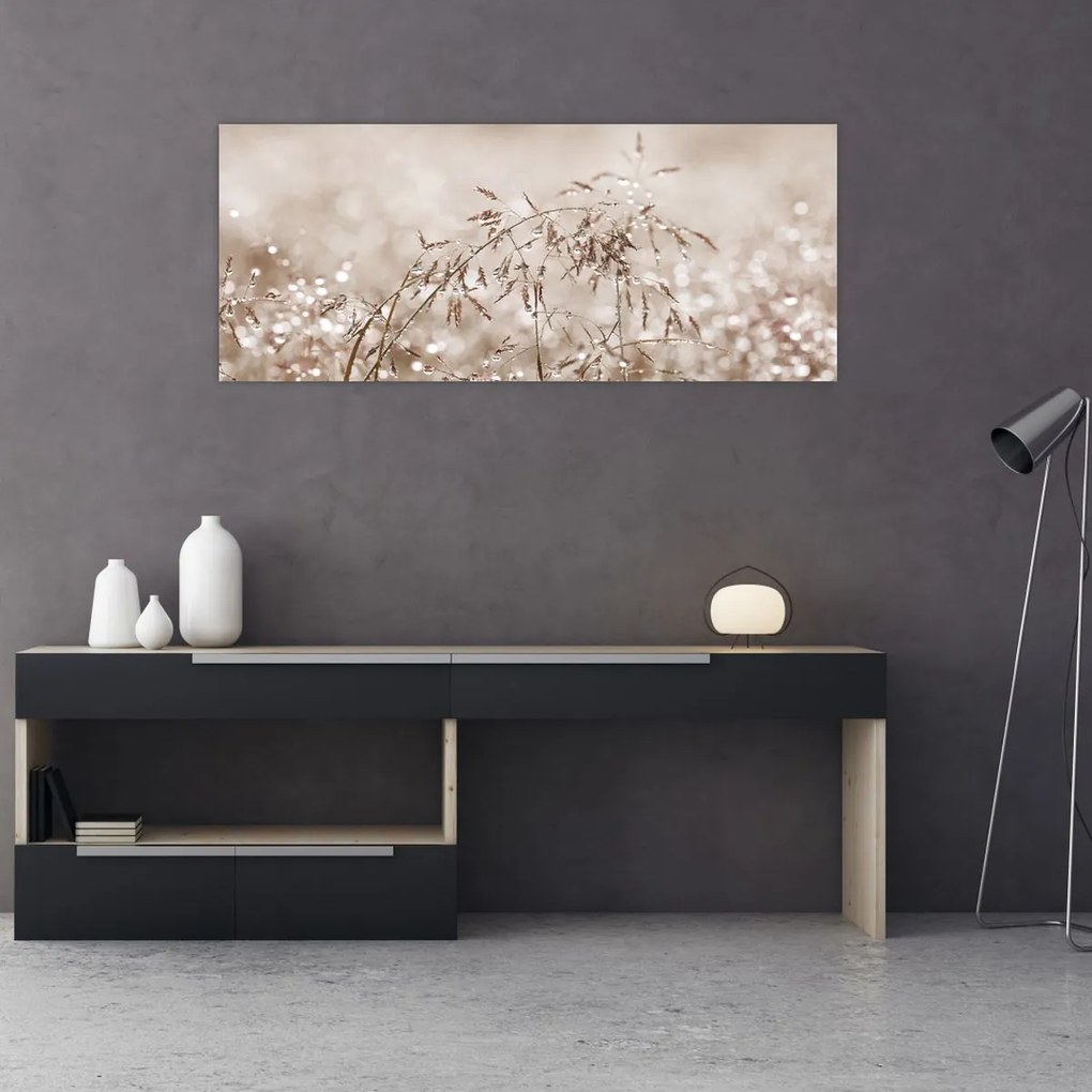 Tablou - Pajiște în tonuri de maro (120x50 cm)