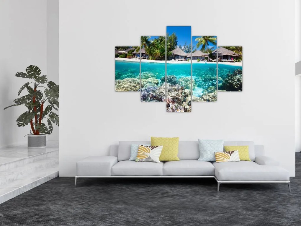 Tablou cu plaja pe insulă tropicală (150x105 cm)