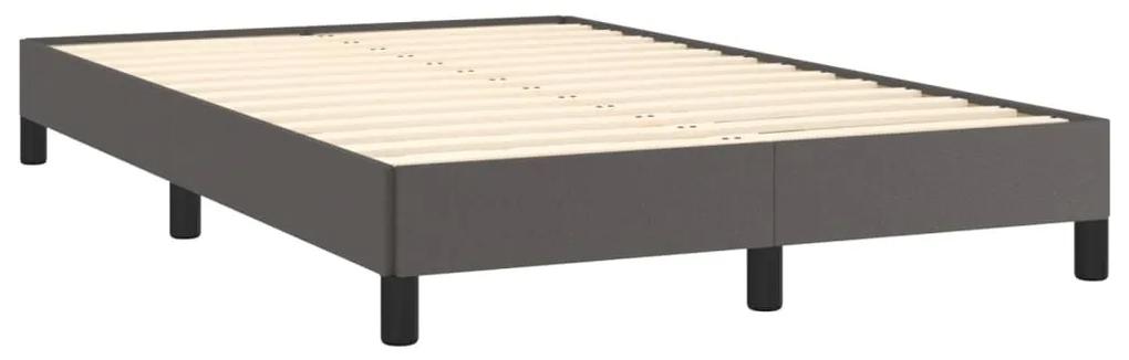 379500 vidaXL Cadru de pat, gri, 120x190 cm, piele ecologică