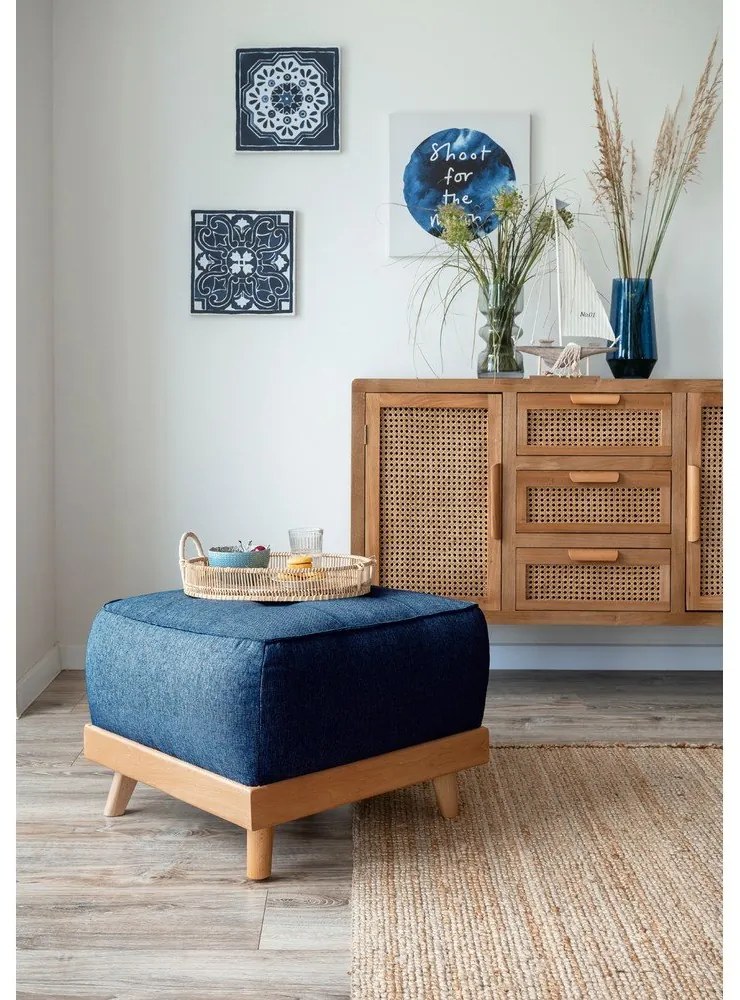 Taburet Miuform Dazzling Daisy, albastru petrol