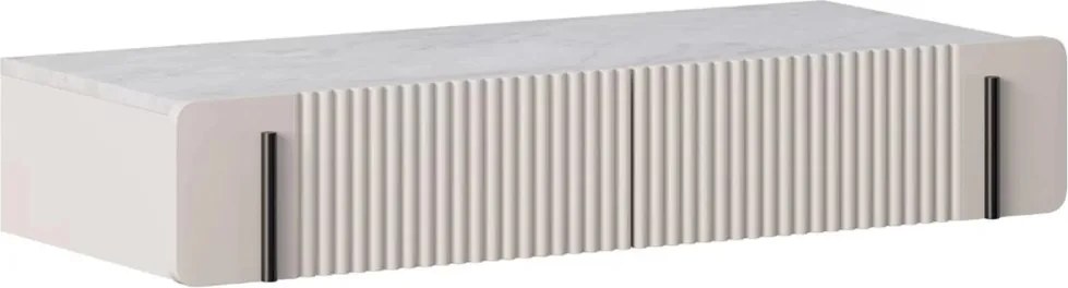 Masă de machiaj suspendată cu sertare Malmi 100 cm - cașmir / crema bianca / negru