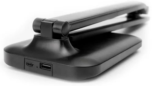 Lampă de masă LED tactilă reglabilă cu port USB REMUS LED/5W/230V, neagră